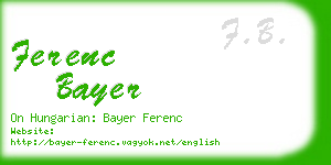 ferenc bayer business card